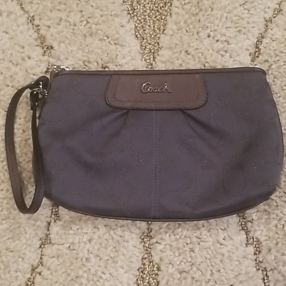 Coach wristlet EUC dark grey with shimmer